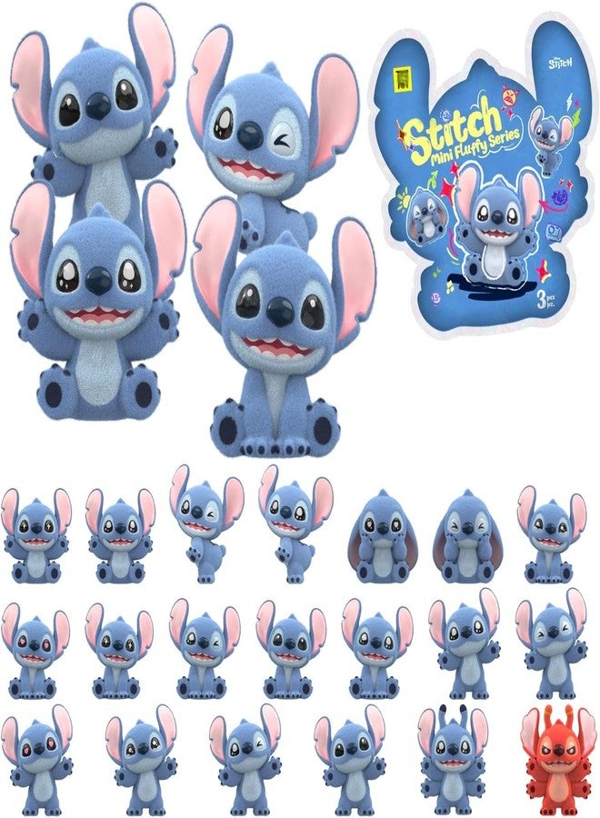 MINISO Disney Stitch Blind Bag, 1 Pack (3 Mini Flocked Figures Inside), 2'' Kawaii Blind Box Collectible Toys, Cute Friendship Gift for Girls Boys Girlfriend - Image 1